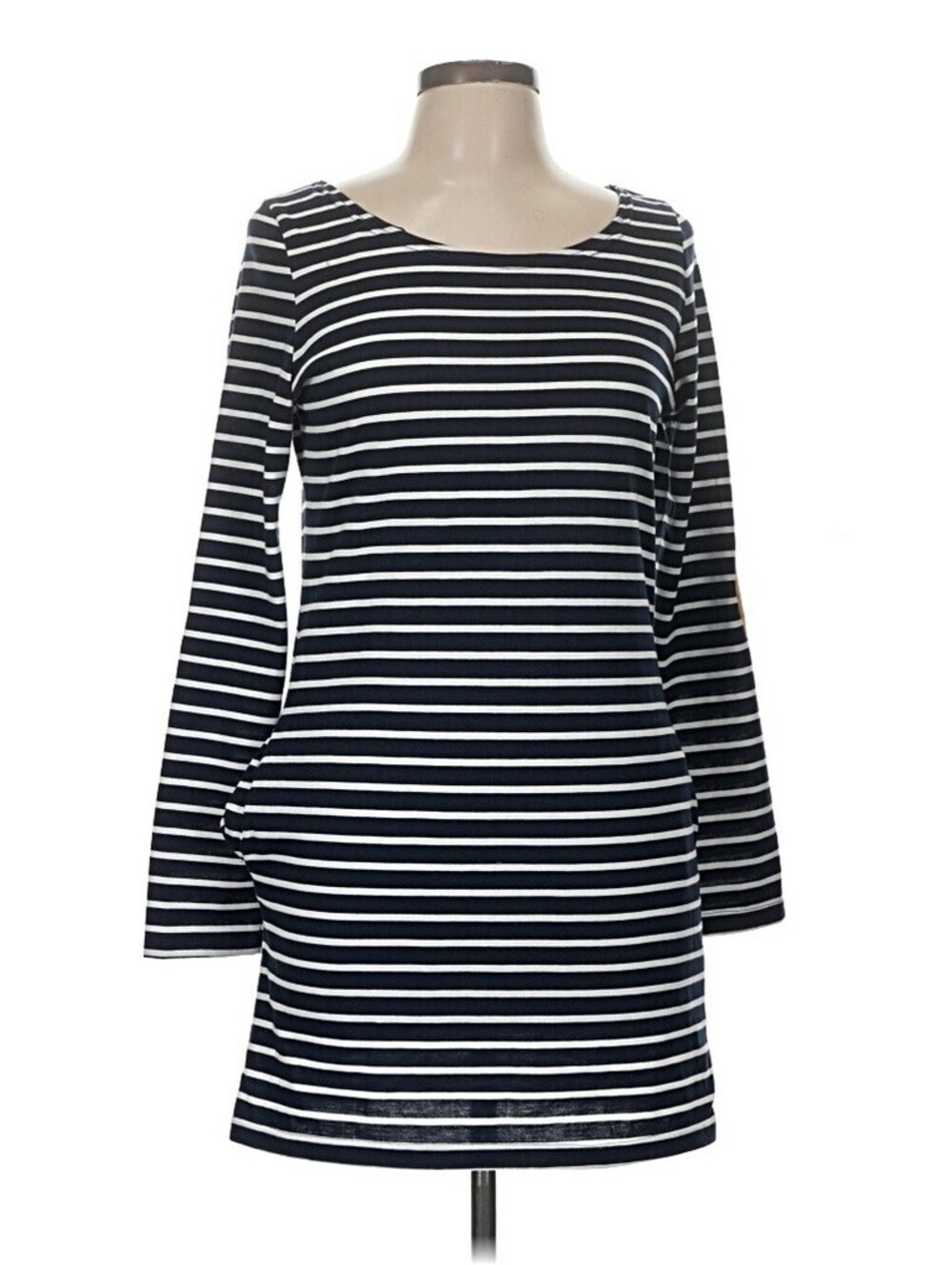 NEW Minkpink Medium $72 Blue White Striped 100% Cotton 3/4 Sleeve Boatneck Dress